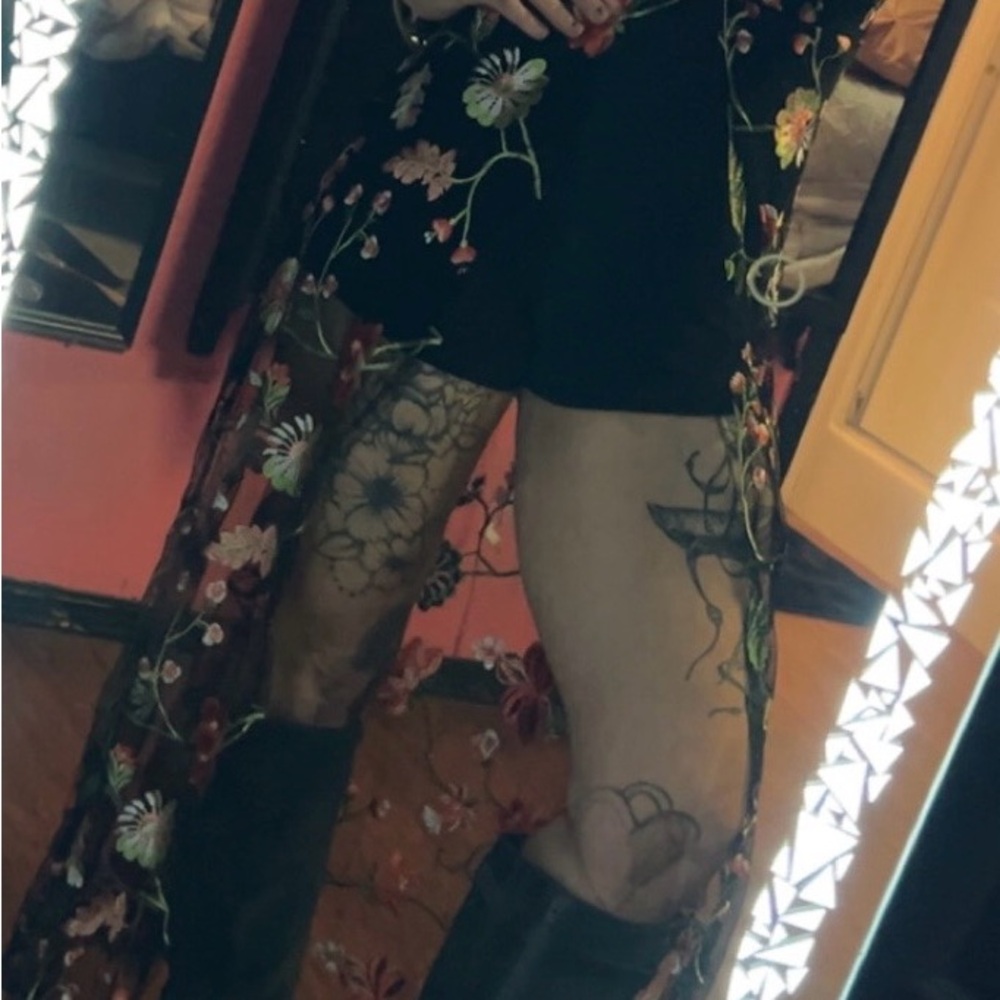 Rue21 Black Floral Embroidered Jumpsuit